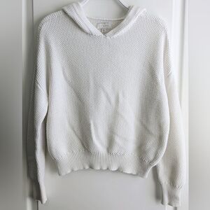 Women's Lucky Brand White Knit Sweater Hoodie